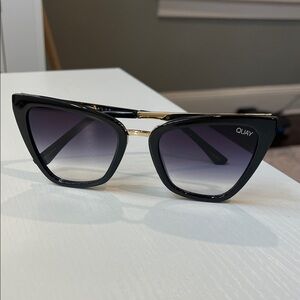 Quay Australia x Desi Black Cat-Eye Sunglasses